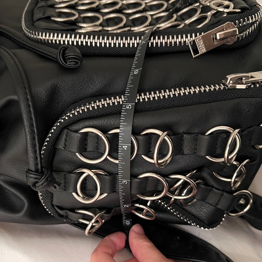 Rare UNIF x Candy Seeker O-Ring Backpack Black Vegan Leather - Picture 13 of 14